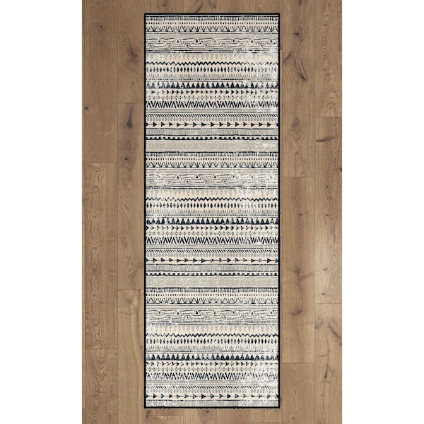 Deerlux Boho Living Room Area Rug with Nonslip Backing, Bohemian Tribal Print Pattern, 2.5 x 6.5 Ft Runner QI003648.R - main